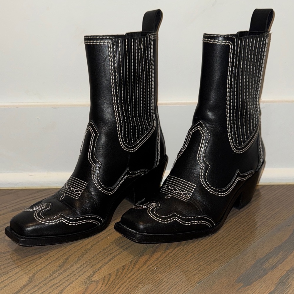 Loeffler Randall Black Agnes Western Boots
